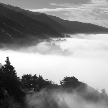 Big Sur coastline during foggy morning
