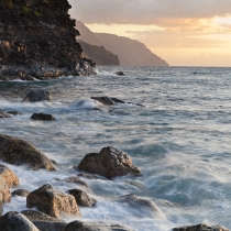 Rocky coastline of Ke'e Beach