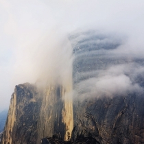Half Dome in Clouds