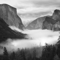 Misty view of Yosemite Valley