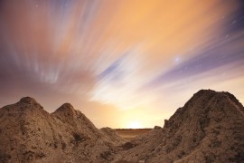 Mud Volcanoes at night along the Salton Sea