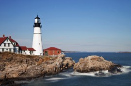 Maine's Portland Head Lighthouse on a Sunny Day
