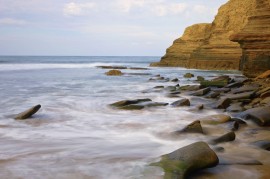 Sunset Cliffs on a Sunny Day (with ND filter)