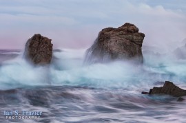 Dawn with crashing surf at Garrapata State Park